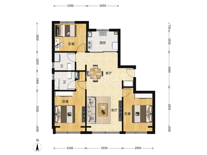 绿城·桂语听澜--建面 103m²