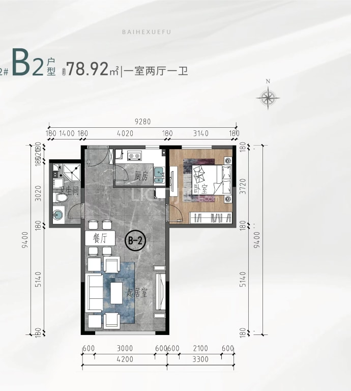 百合学府--建面 78.92m²