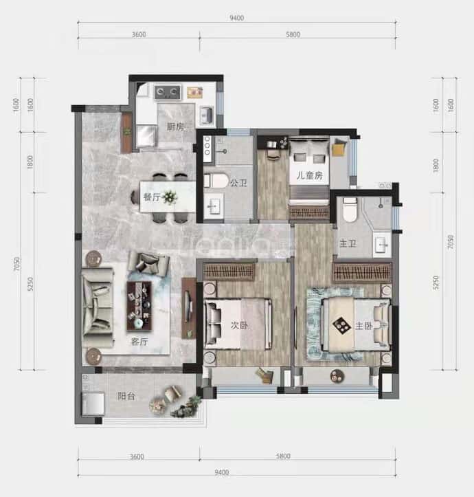 佳兆业香山熙园二期--建面 89m²