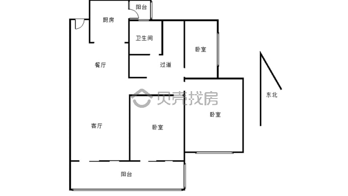 正黄·金域香江 3室2厅 南-户型图