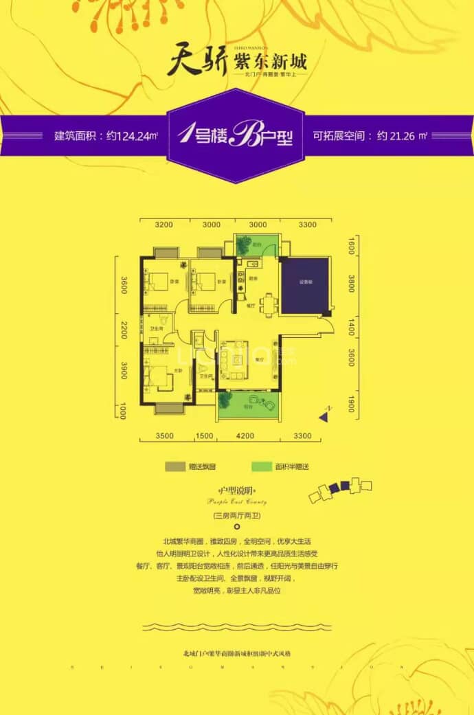 天骄•紫东新城--建面 124.24m²
