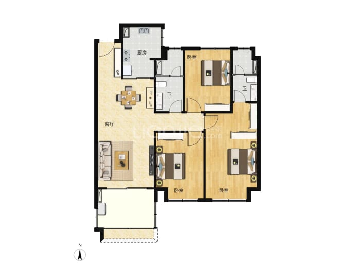 东方洋壹号--建面 111.99m²