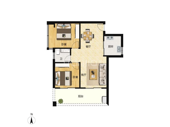 盛世华府--建面 76.33m²