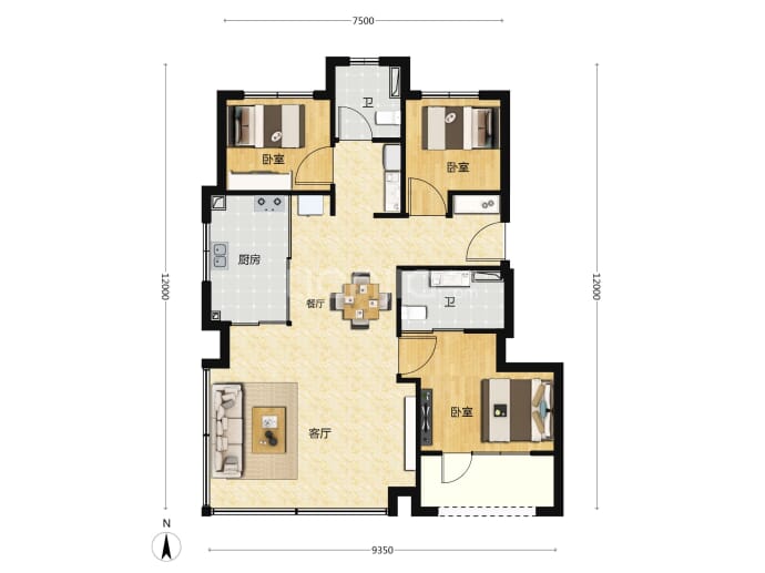 中建壹品花香壹号--建面 104m²