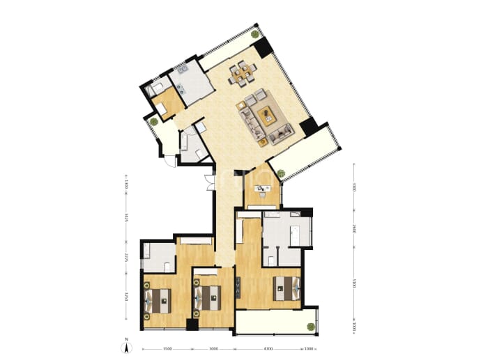 华发城建四季半岛·水晶湾--建面 208m²