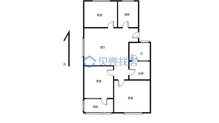 多层步梯洋房 三室一卫 有证可以过户-户型图