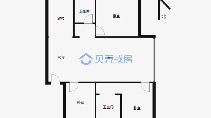 雅山新天地C区 1T2 婚房精装修 得房率高 落地大横厅-户型图