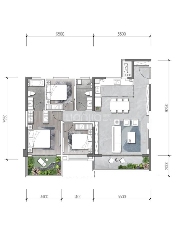 鸿瑞新玺--建面 119m²