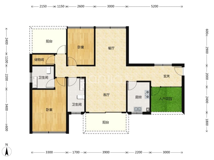 绿景南庄--建面 110.37m²