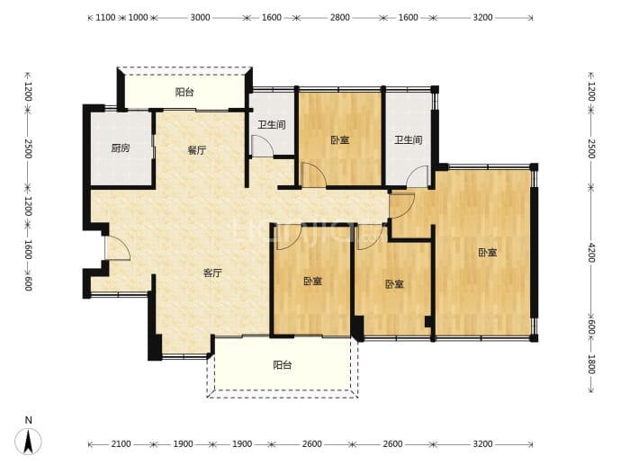 恒兴御景园--建面 120m²