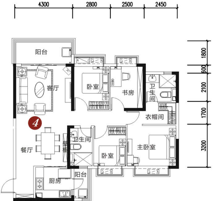 恒大未来城--建面 130.87m²