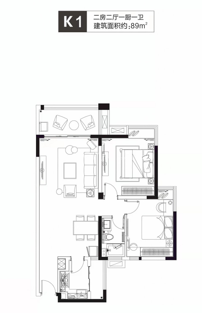 天赐上湾--建面 89m²