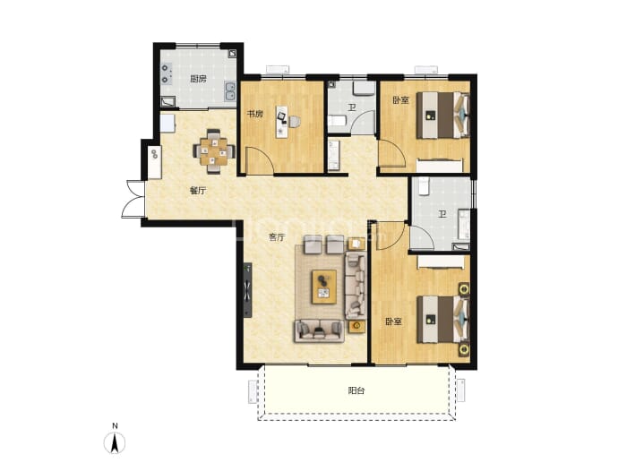 美伦和园--建面 120m²