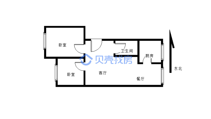 上江北旧州路旁精装两室，楼层好，出门就是公园-户型图
