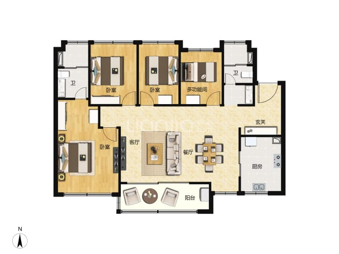 美的滨湖学府--建面 115m²