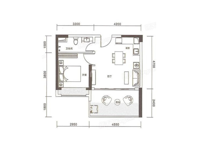 海雅缤纷城--建面 54m²