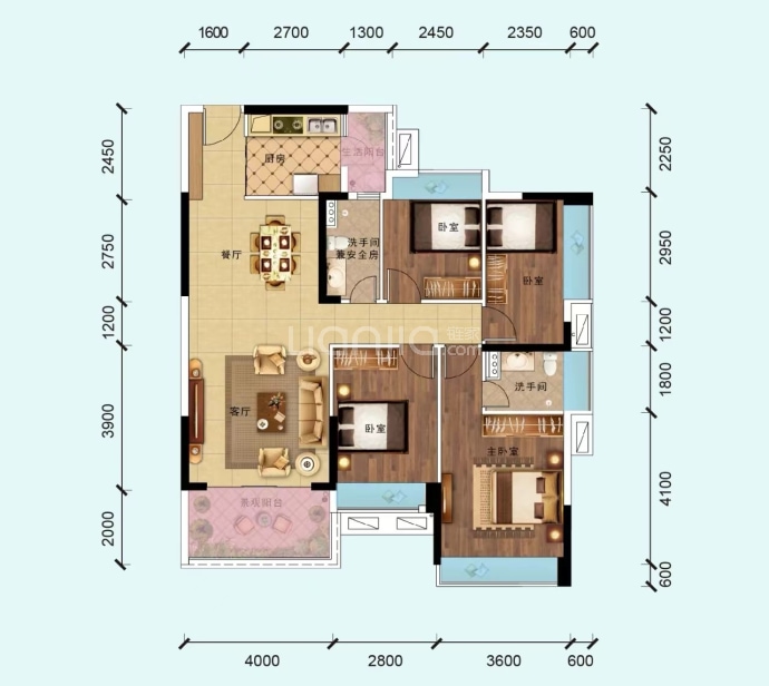 华盛圆坊都荟--建面 122.69m²