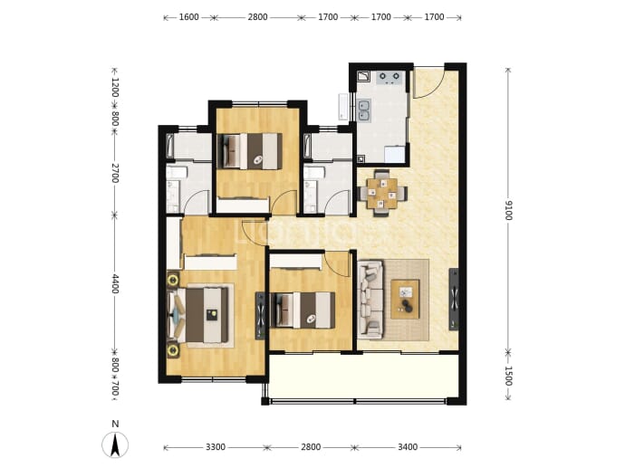 象屿和悦新宸--建面 97.07m²