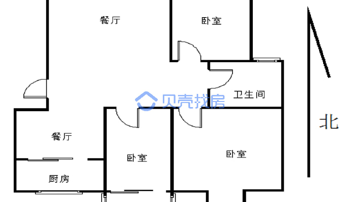 文博鑫城 3室2厅 南-户型图