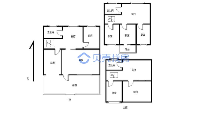 3层别墅 精装修 可以拎包入住-户型图