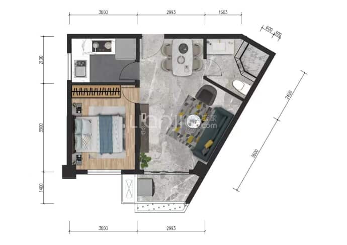 都丽雅--建面 60.96m²