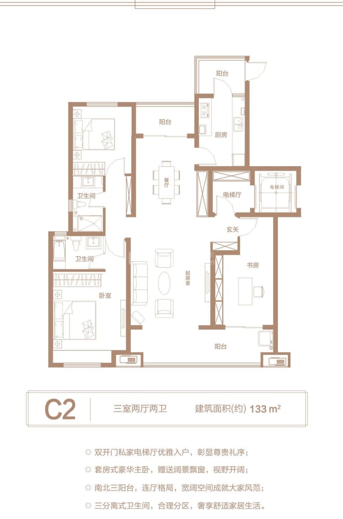 信阳印象湖山--建面 133m²