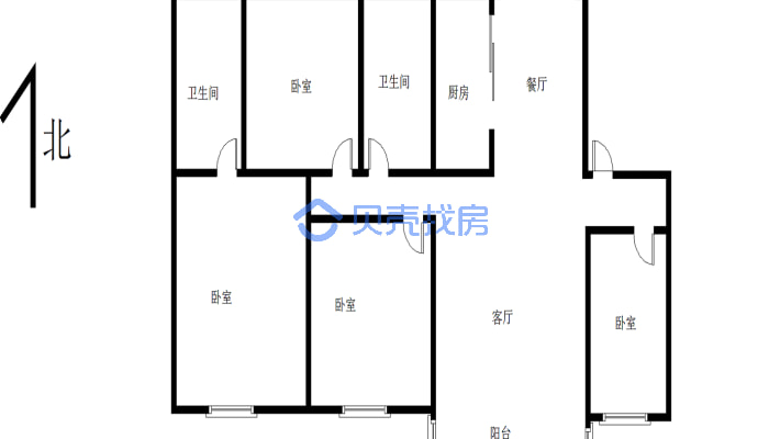 小区正中间大四房，全款无抵押，有证可以按揭-户型图