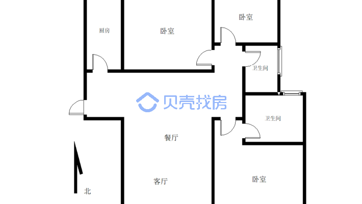 佳田新天地 3室2厅 东 南-户型图