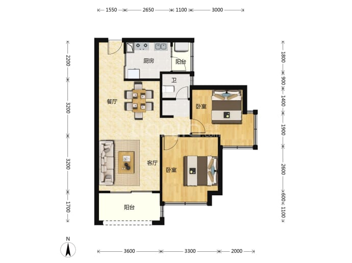 半岛1号花园六期--建面 77.79m²