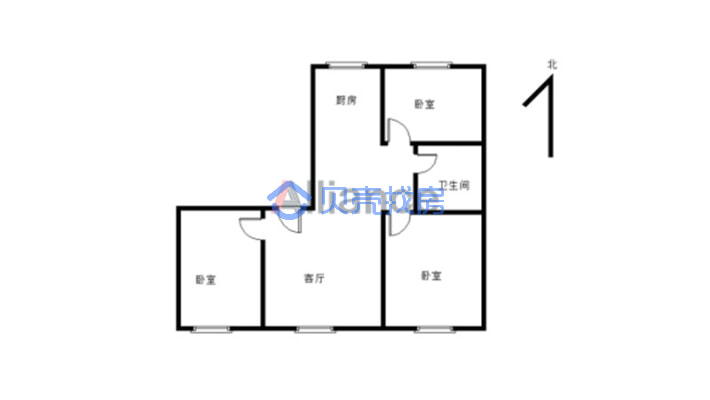 松州明珠 3室1厅 南 北-户型图