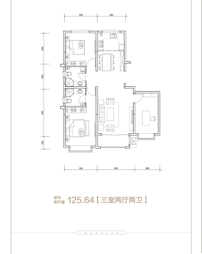 文兴首席竹里--建面 125.64m²