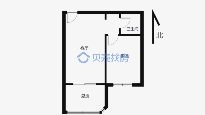 北京路  地铁口  多层单身公寓  公摊小-户型图