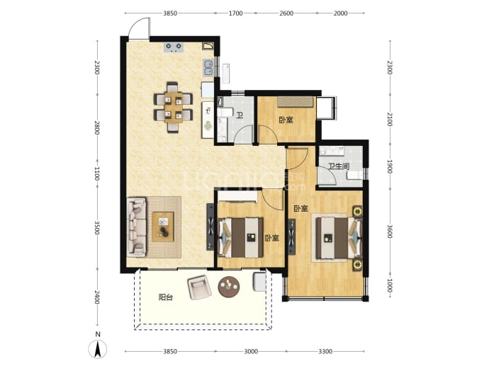 凯旋1号上水湾--建面 99m²