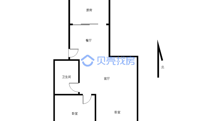 吉祥阳光新城 步梯6楼         两室-户型图