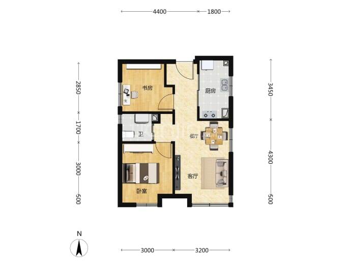 北京城建·国誉朝华--建面 64m²