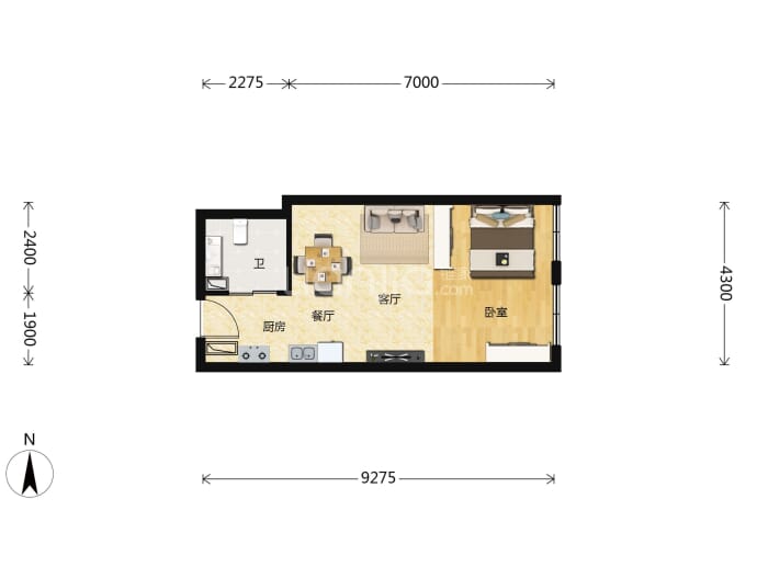 天资陸号院--建面 53m²