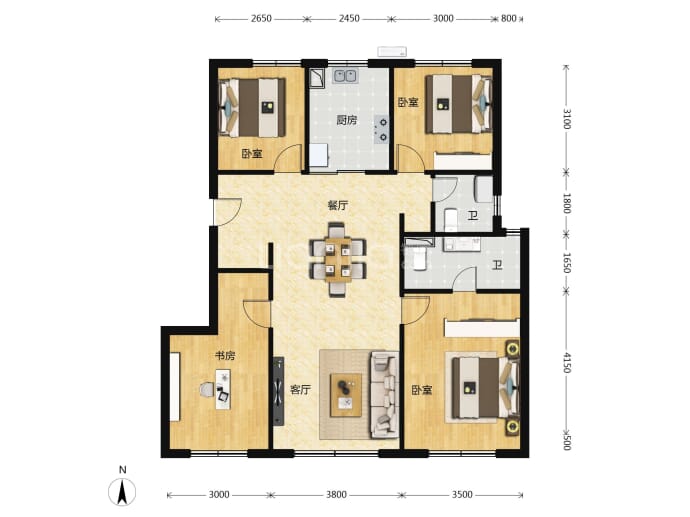 中海富华里--建面 120m²