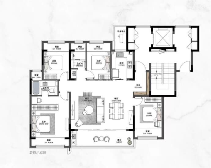 熙和风雅阁--建面 143m²