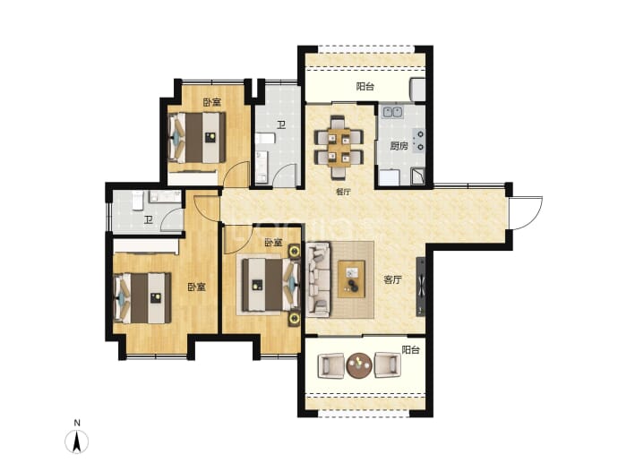 裕龙君府一期--建面 102m²
