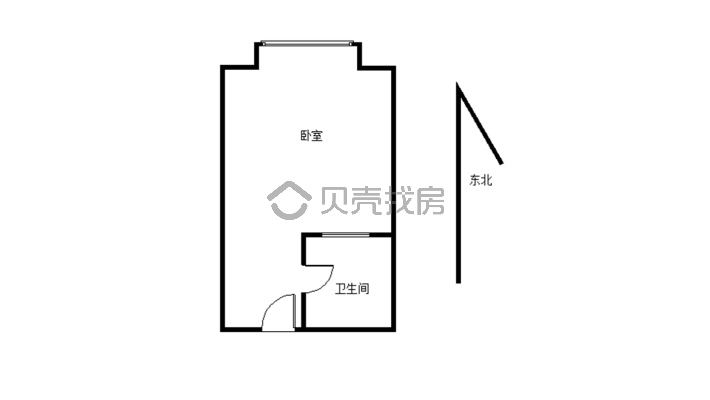 健坤公寓 1室1厅 东南-户型图