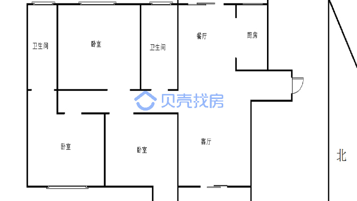 户型通透，采光好，小区出门就是吉祥湖，适合居住-户型图