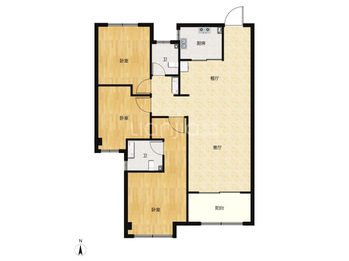 高晟福润城C区--建面 123.72m²