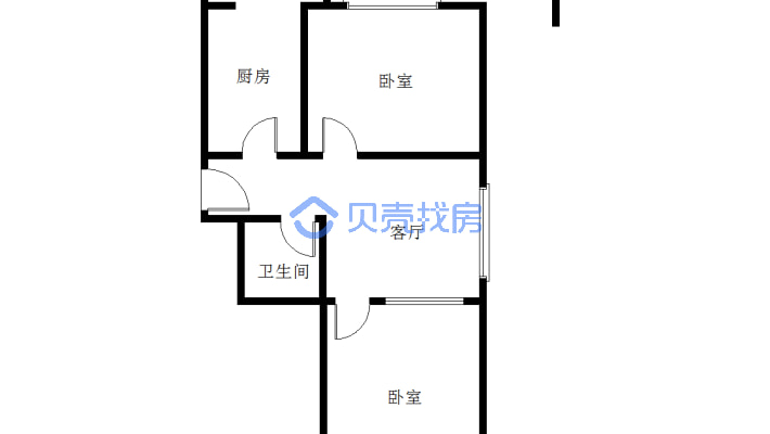 新华小区(红山区) 2室1厅 南 北-户型图