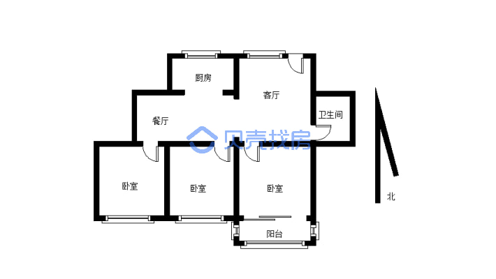 房子是三室两厅大三房；可以按揭随时可以过户-户型图