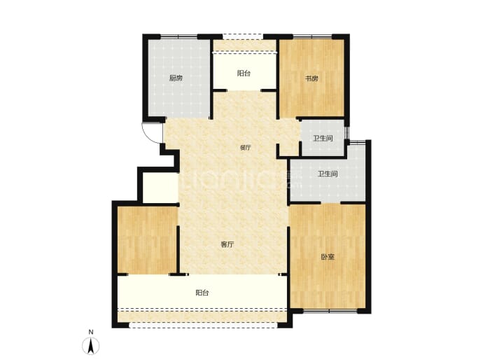 中建·泊悦府4室2厅2卫户型图