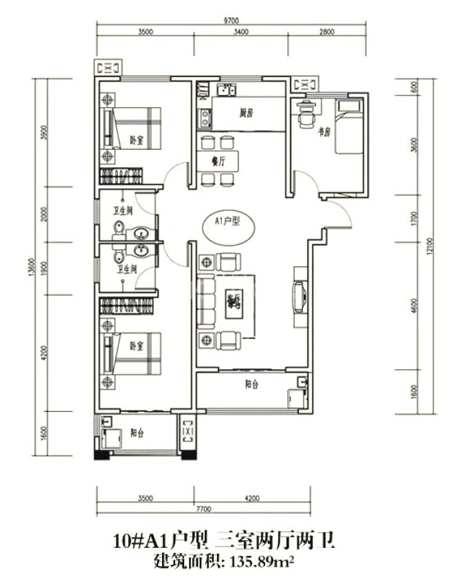 萃林佳苑--建面 135.89m²