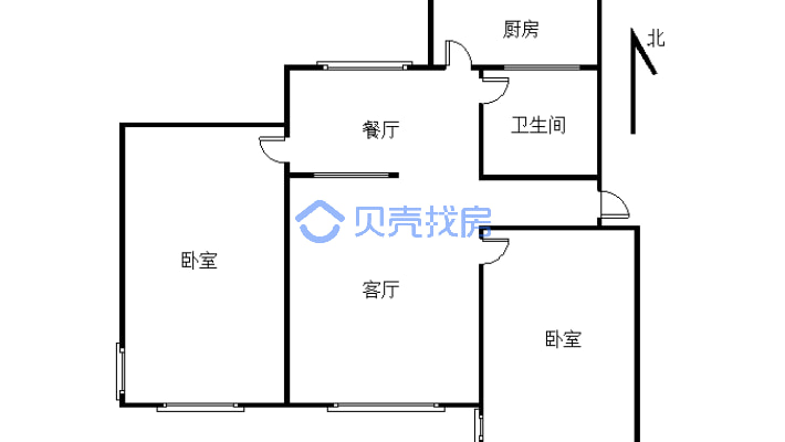 朝南江景房，户型紧凑，家具家电齐全可直接入住-户型图