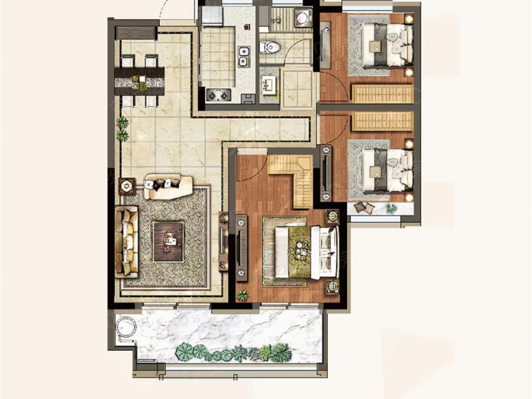 浮来春文澜院3室2厅1卫户型图