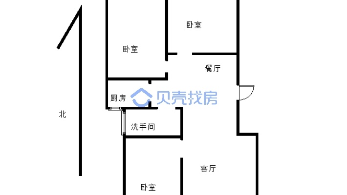 大刘庄电梯房子南北通风精装房 拎包即住31.8万-户型图