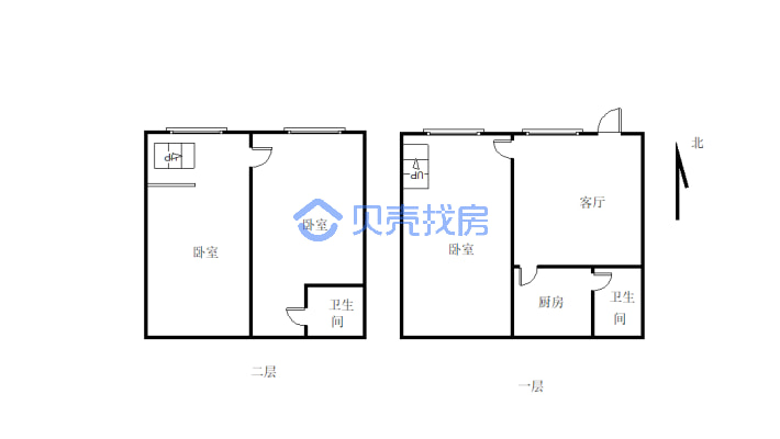 南河跃层小套二，交通便利 出行方便-户型图